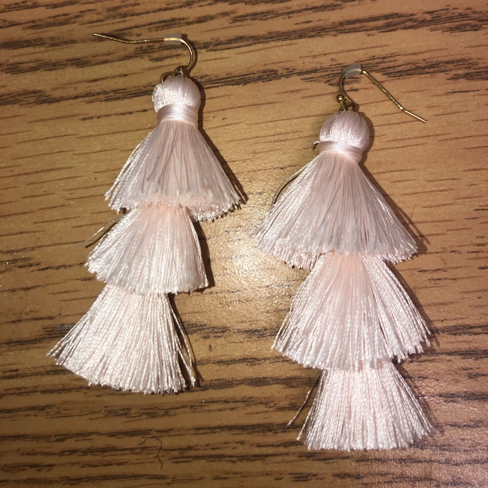 Pink tassel earrings